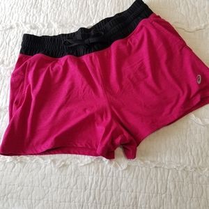 2/$30 Asics Hot Pink Workout Gym Athletic Shorts L EUC